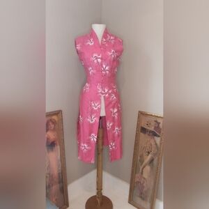 1950s Alfred Shaheen Pink Floral Tea Timer